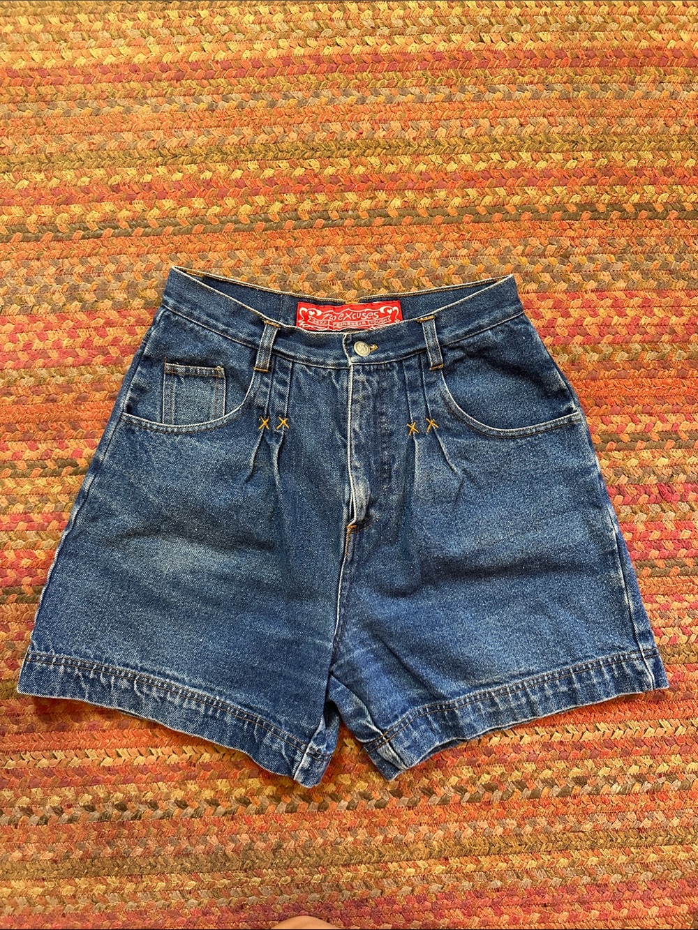 Vintage NO EXCUSES femme fatale High-Rise Blue Denim Shorts